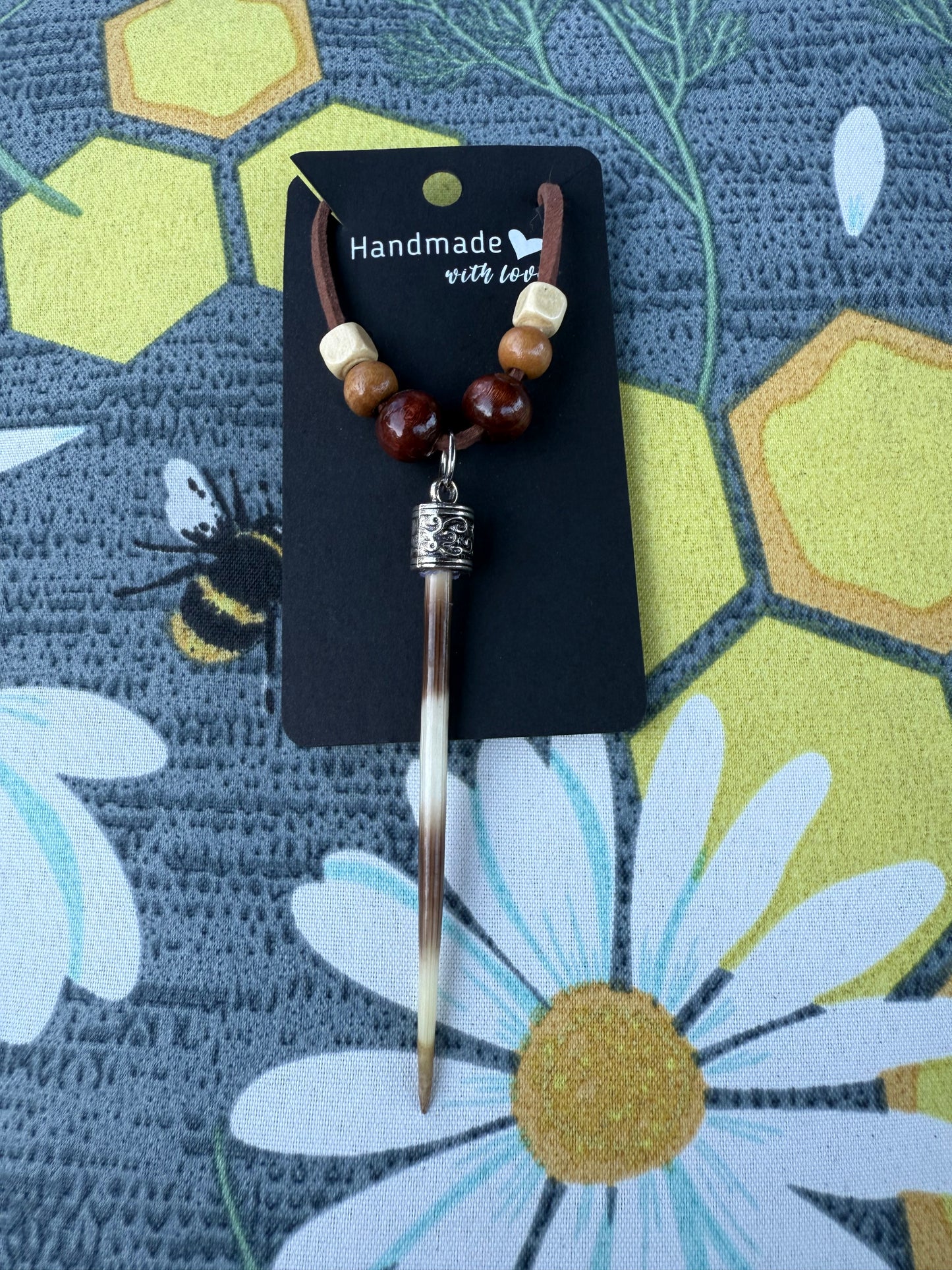 Beaded Porcupine Quill Necklace