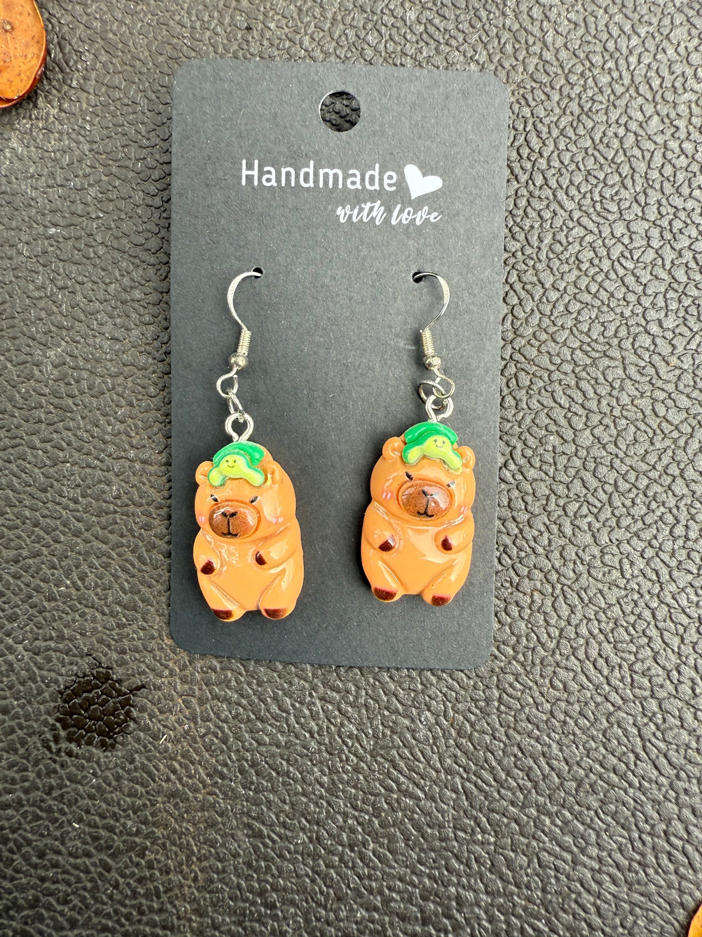 Capybara w/Frogs Earrings