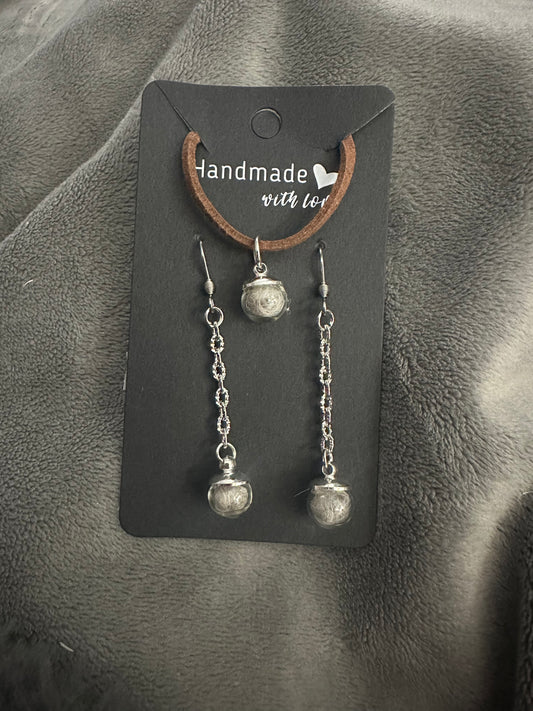 Fox Fur Earring and Necklace Set