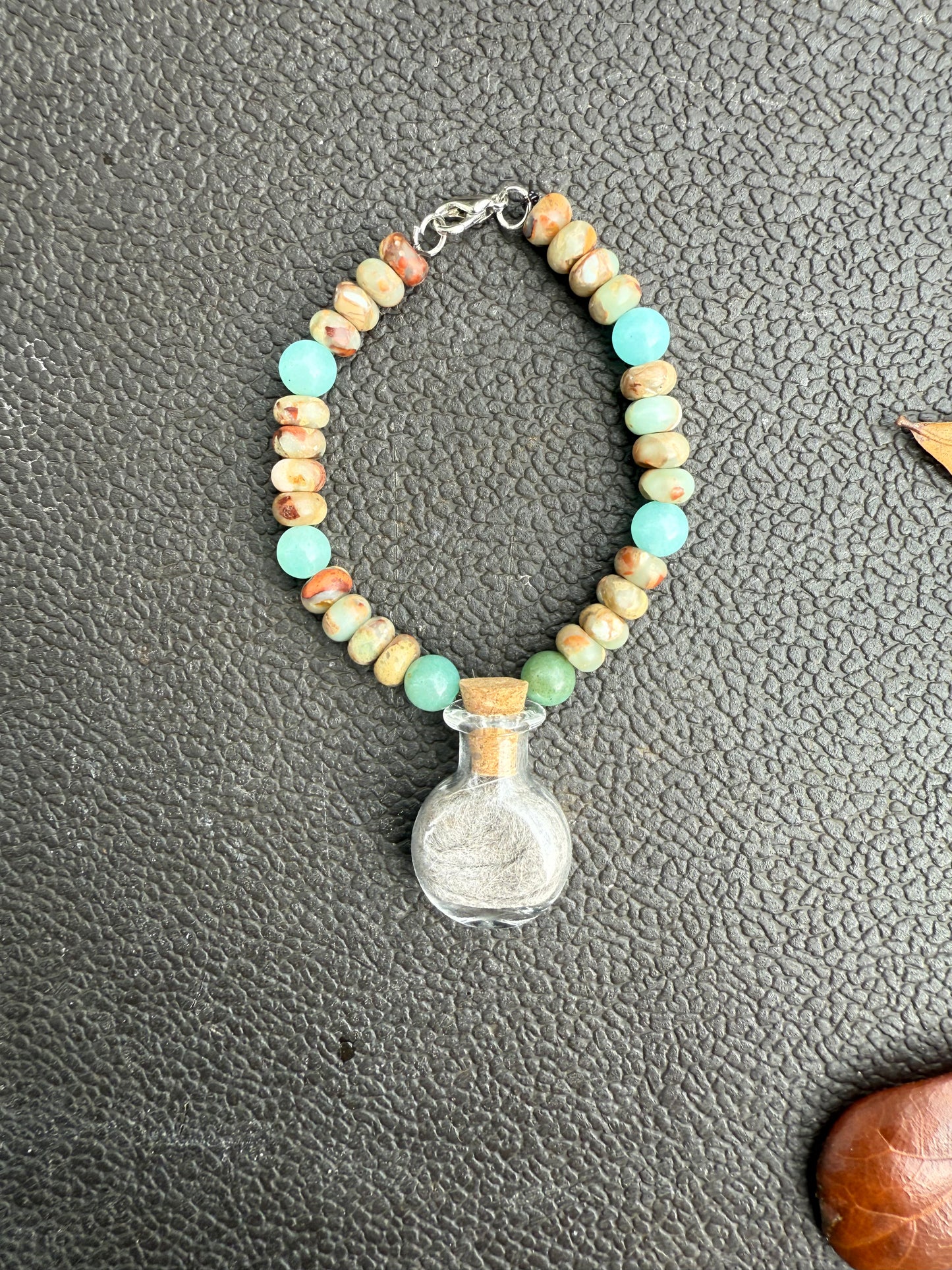 Gemstone Fox Fur Bracelet