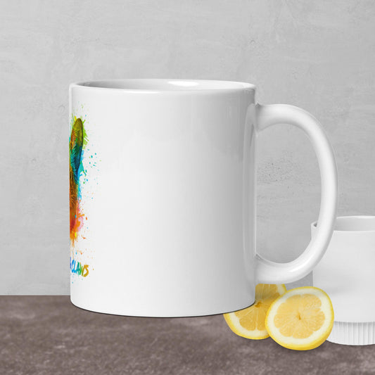 White glossy mug